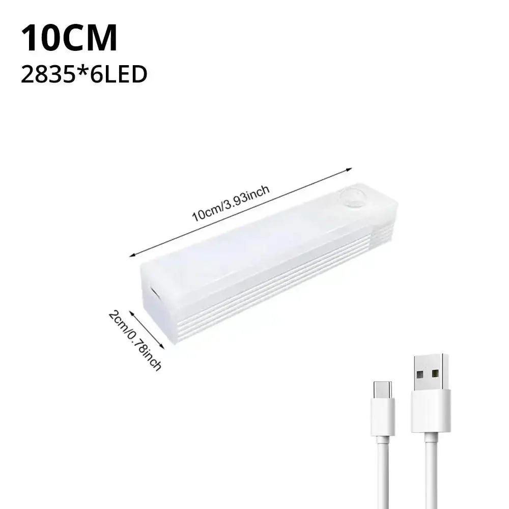 Luz LED Inteligente con Sensor de Movimiento – Recargable por USB, Magnética e Inalámbrica | Ideal para Armarios, Cocina, Pasillos y Escaleras