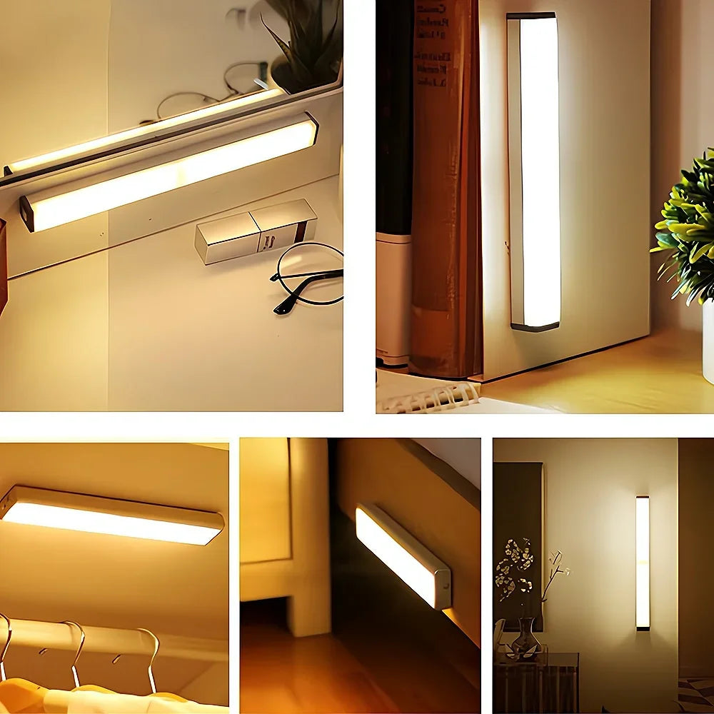 Luz LED Inteligente con Sensor de Movimiento – Recargable por USB, Magnética e Inalámbrica | Ideal para Armarios, Cocina, Pasillos y Escaleras