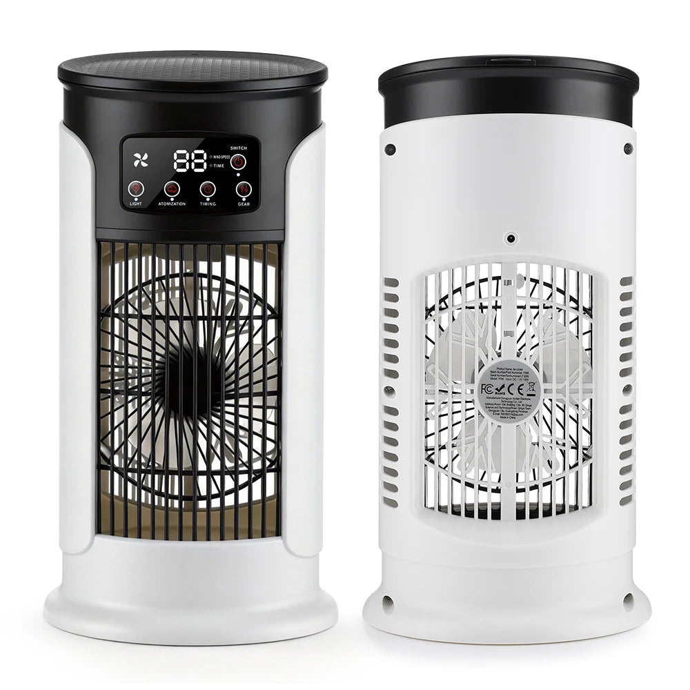 Mini Climatizador Portátil 3 en 1 – Ventilador, Humidificador y Luz LED con 6 Velocidades