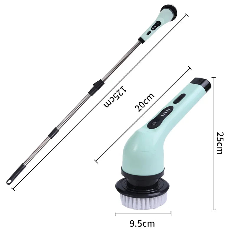 Cepillo Eléctrico Giratorio 9 en 1 – Limpieza Profunda Inalámbrica para Baño, Cocina y Todas las Superficies