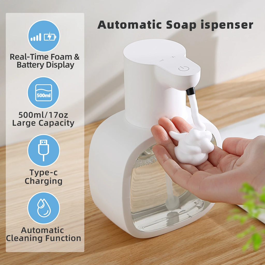 Dispensador Inteligente de Jabón de Pared – Espuma Automática, Sensor Sin Contacto y Depósito de 500 ml